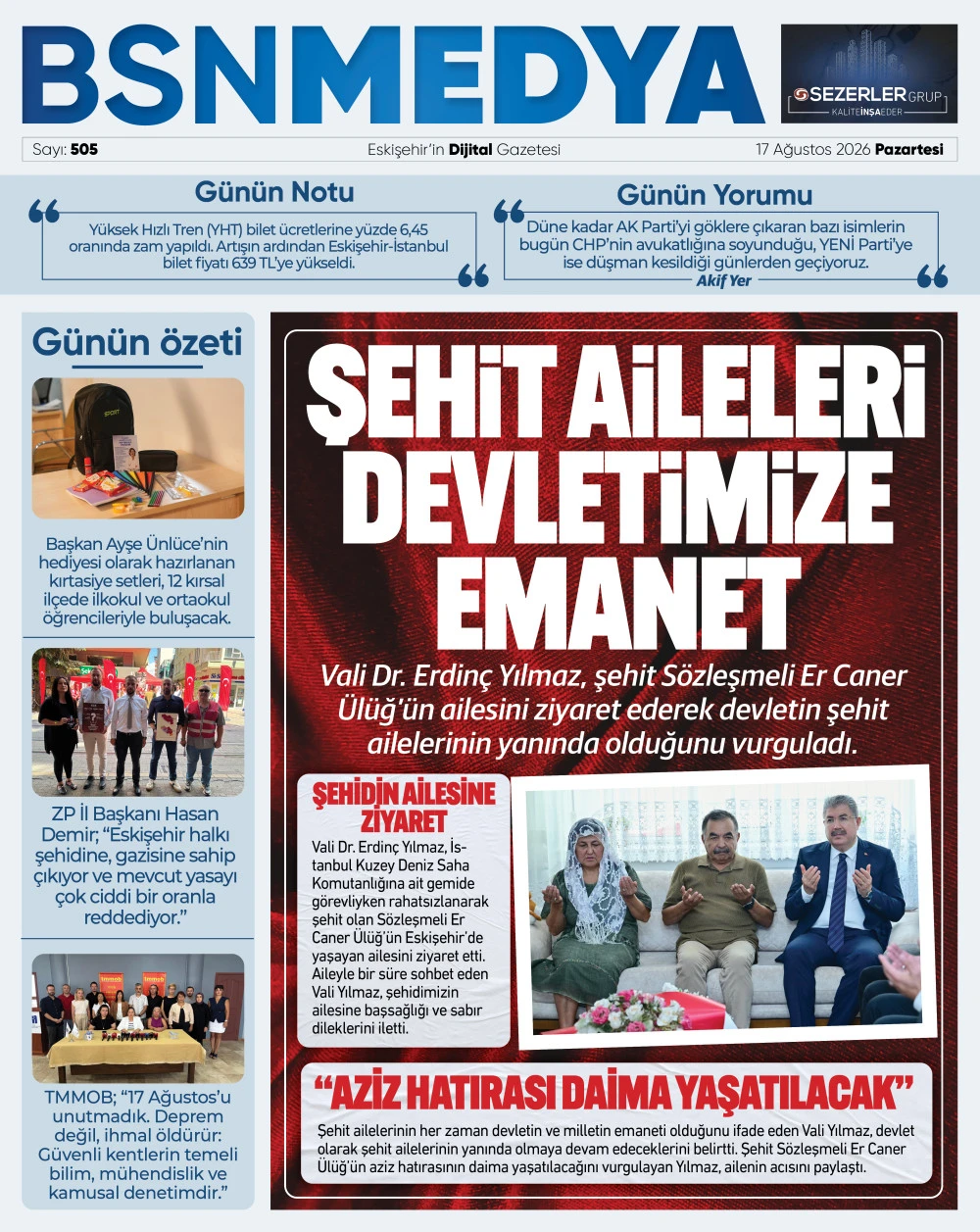 505_bsnmedya_eskisehir_haber_bsngazete_vali_erdinc_yilmaz_sehit_aileleri_devletimize_emanet