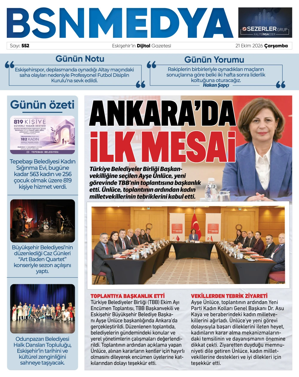 Ankara'da ilk mesai
