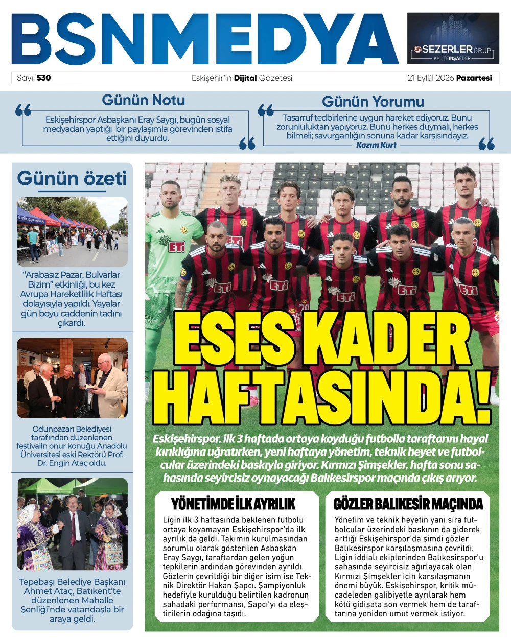 ESES i&ccedil;in kader haftası