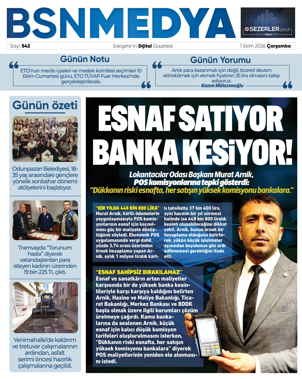 Esnaf satıyor banka kesiyor