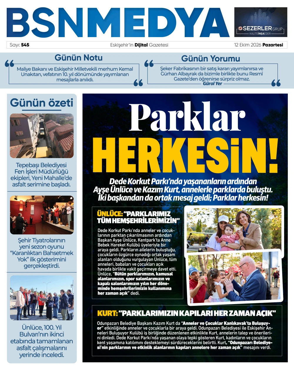 Parklar herkesin