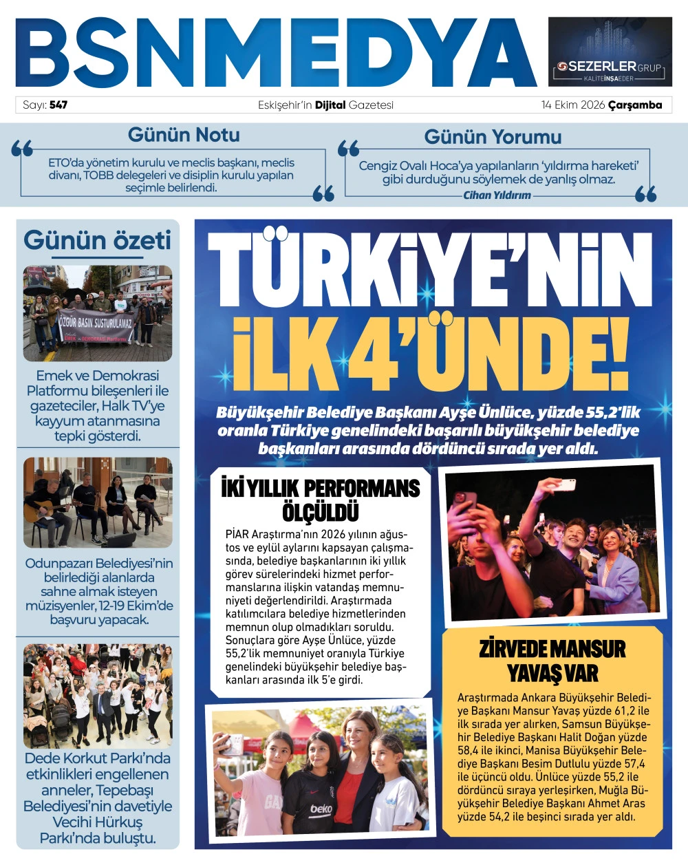 T&uuml;rkiye'nin ilk 4'&uuml;nde!