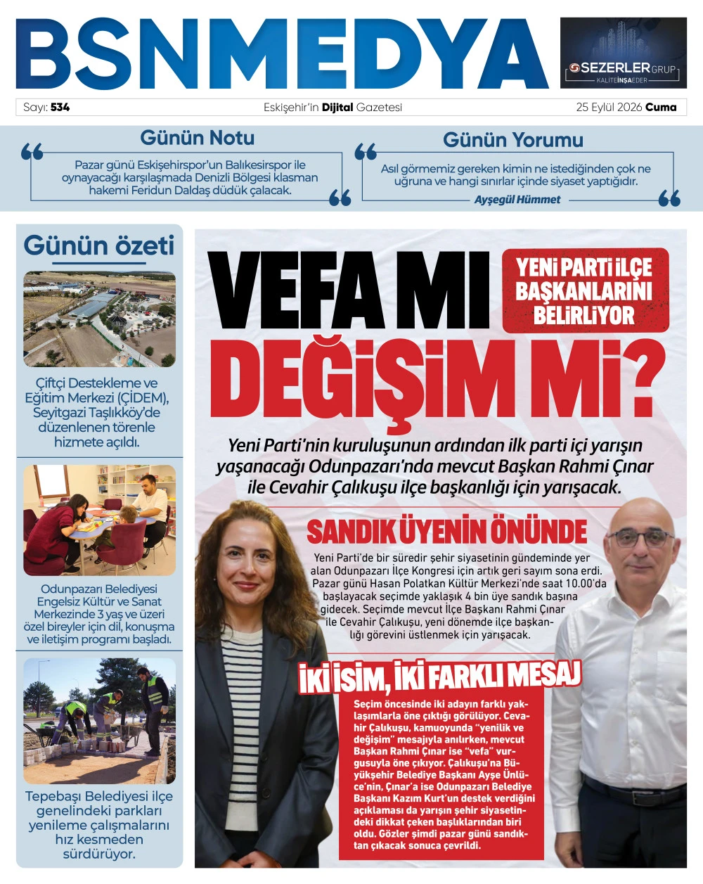 vefa mı değişim mi?