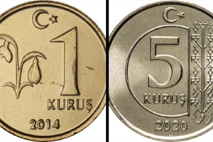 1 ve 5 kuruş artık basılmıyor mu?