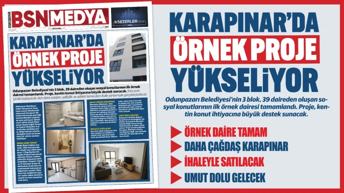 Karapınar’da örnek proje yükseliyor