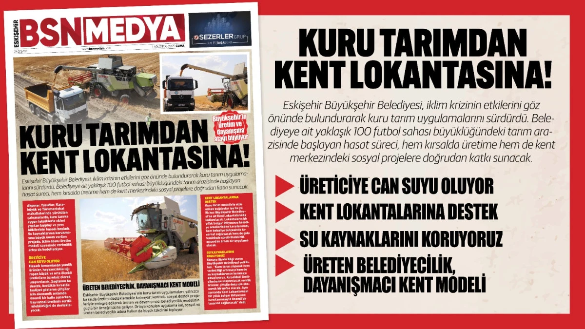Kuru tarımdan Kent Lokantasına!