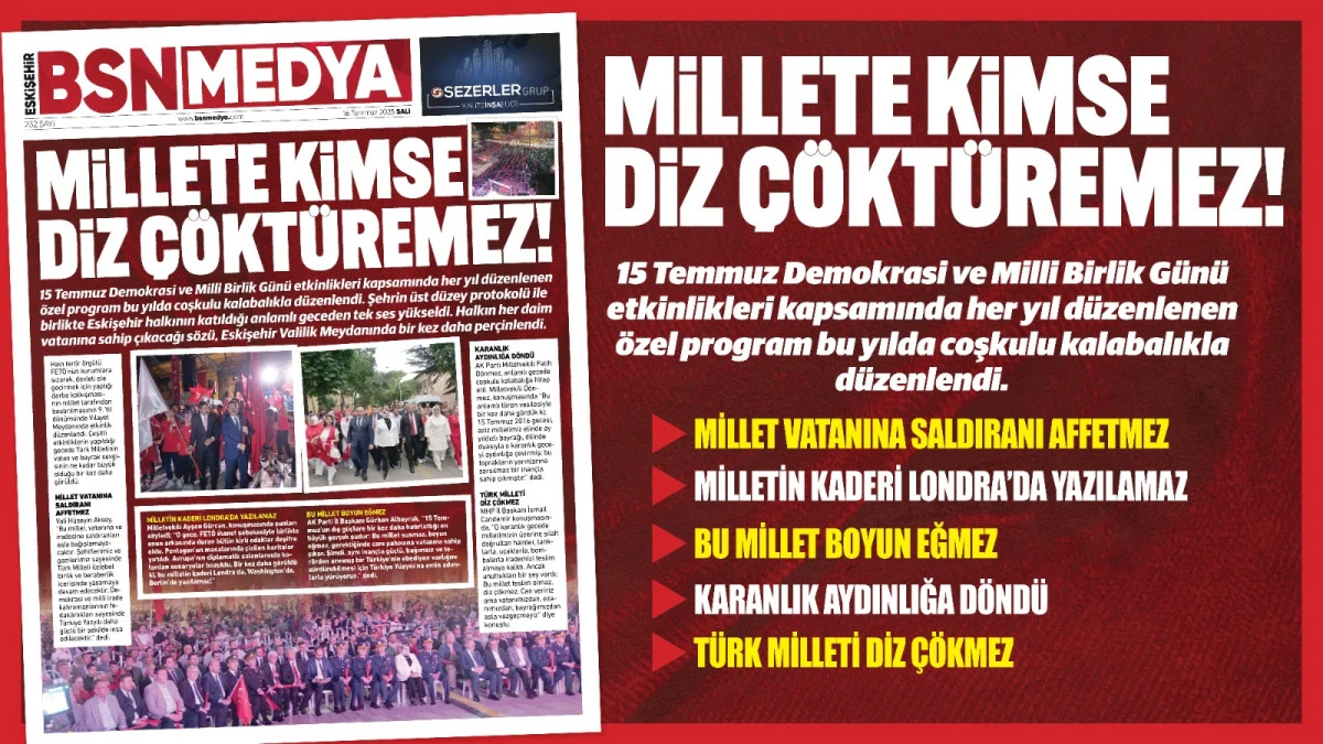 Millete kimse diz çöktüremez!