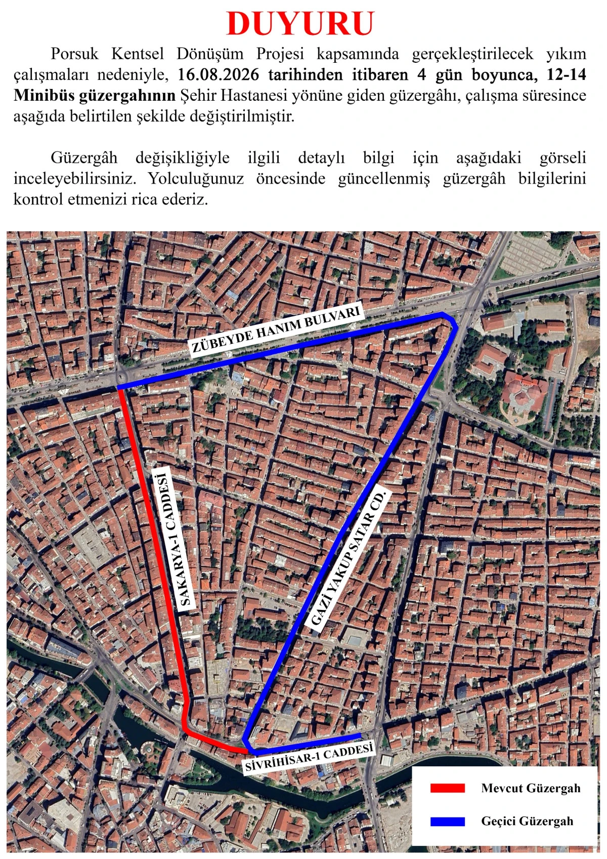 Sivrihisar-1 Caddesi trafiğe kapanıyor!