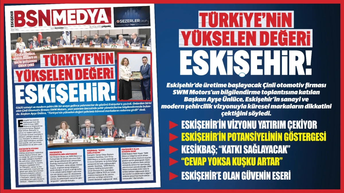 Türkiye’nin yükselen değeri Eskişehir!