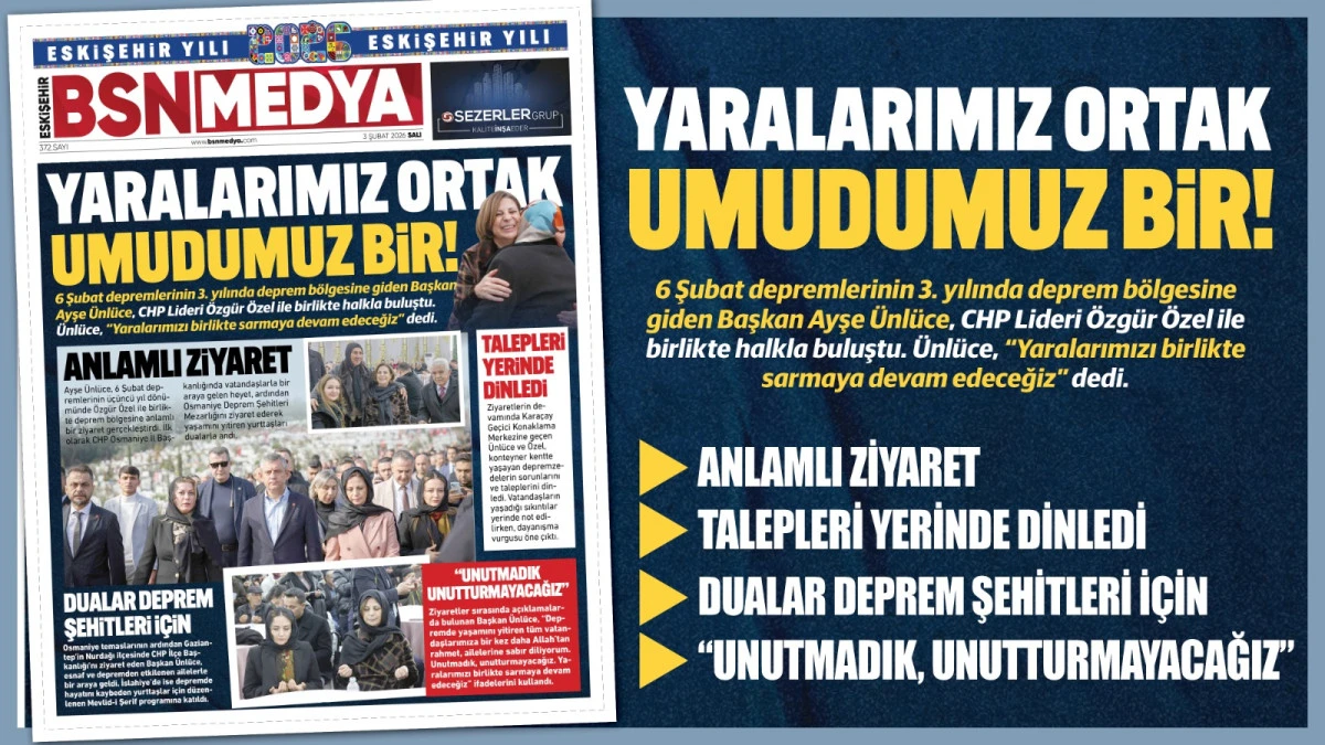 Yaralarımız ortak umudumuz bir!